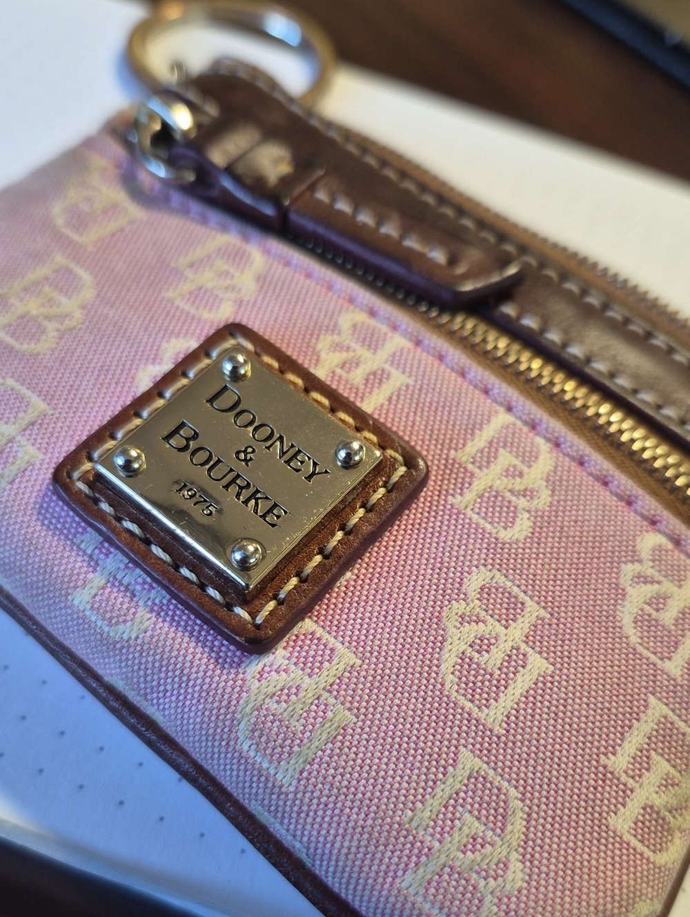 Dooney & Bourke Leather & Canvas Pouch/Wallet - Picture 2 of 13